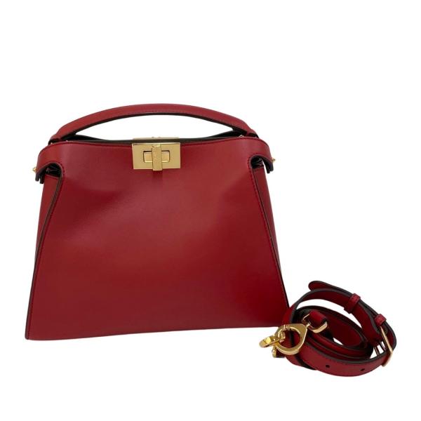 FENDI 未使用保管品 保存袋付 フェンディ ピーカブー ロゴ 金具