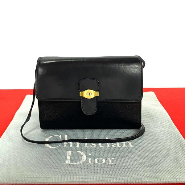 極 美品 Christian Dior ディオール ヴィンテージ CD ロゴ 金具 レザー