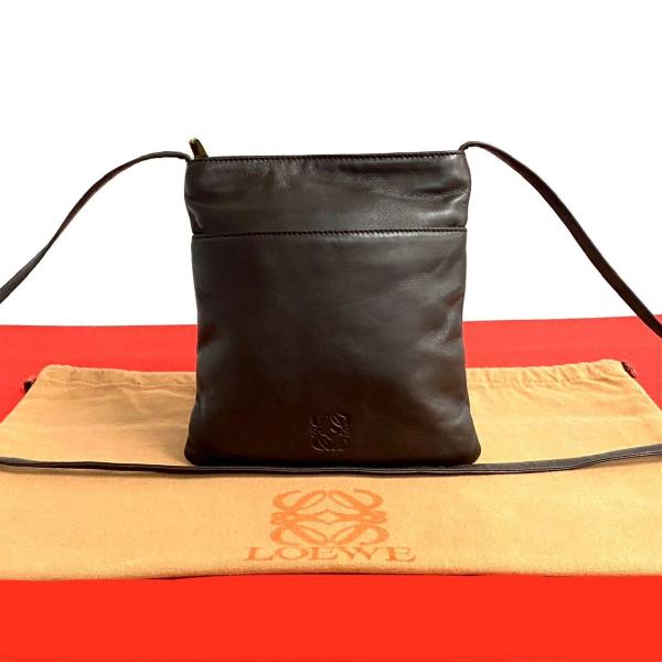 LOEWE（ロエベ） 極 美品 希少品 アナグラム ロゴ ナッパ レザー 本革