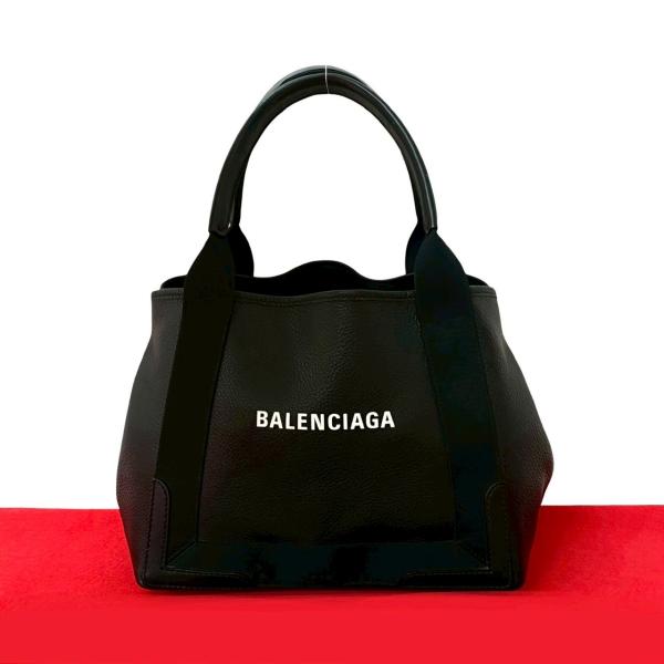 BALENCIAGA（バレンシアガ） ほぼ未使用 希少品 ネイビーカバス S ロゴ