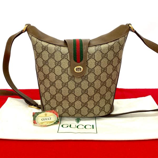 ✨美品✨GUCCI シェリーライン GG ショルダーバッグ ブラウン レザー ✨極美品✨GUCCI シェリーライン GG ショルダーバッグ ブラウン