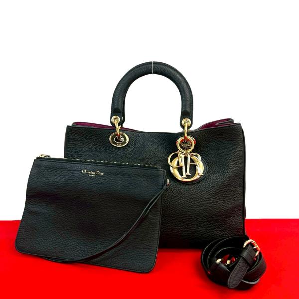 【美品】クリスチャンディオール ロゴ金具 ショルダーバッグ 2way 未使用保管品 Christian Dior ディオール ディオリッシモ ロゴ 金具