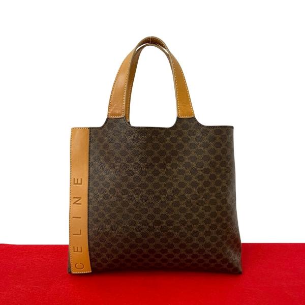 CELINE 極 美品 セリーヌ ヴィンテージ ロゴ 型押し マカダム