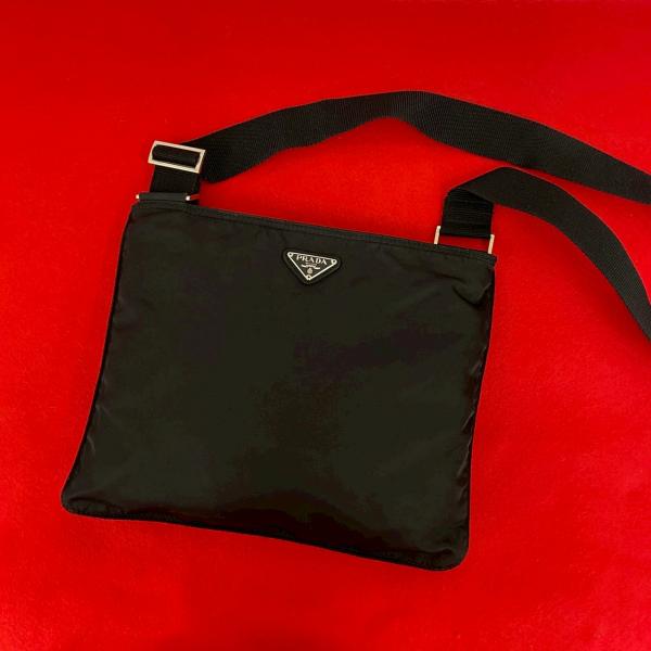 PRADA 極 美品 プラダ 三角ロゴ プレート 金具 テスート ナイロン  