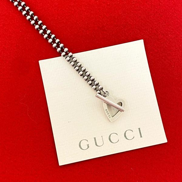 GUCCI（グッチ） 極 美品 トグルハート ネックレス シルバー925 ボール