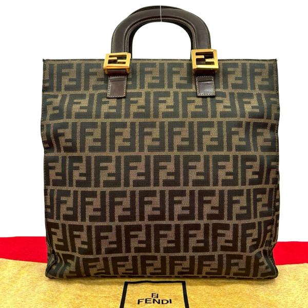 FENDI トートバッグ　ズッカ柄　ヴィンテージ　FF FENDI（フェンディ） 極 美品 袋付 ヴィンテージ ズッカ FF 柄