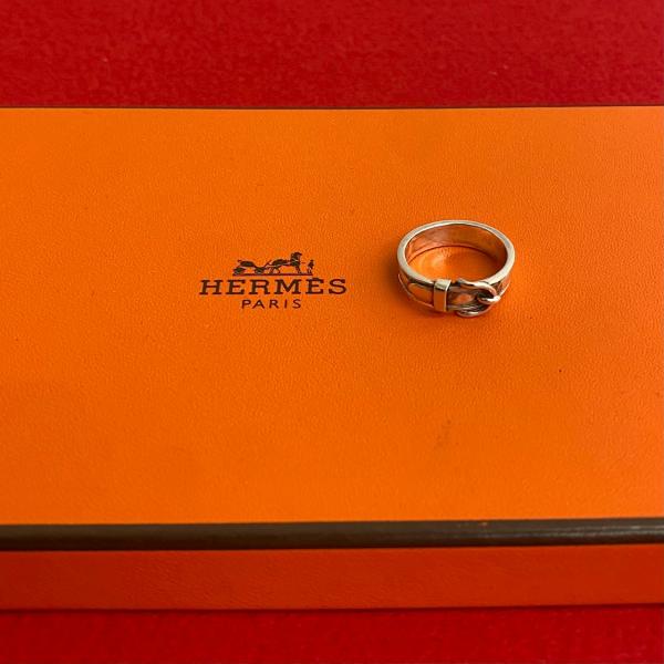 美品✨エルメス サンチュール リング ベルト シルバー SV925 12号 HERMES エルメス リング 指輪 サンチュール ベルト SV925 約13.5