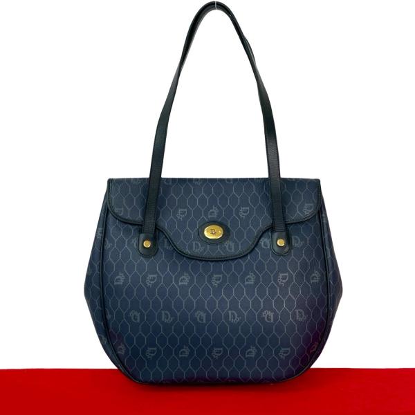 極 美品 Christian Dior クリスチャンディオール ロゴ 金具 ハニカム