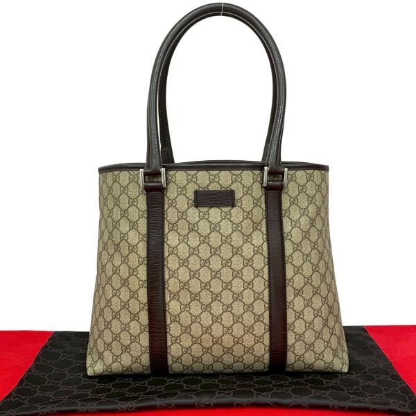 GUCCI（グッチ） 極 美品 袋付き GG スプリーム GG 柄 レザー 本革