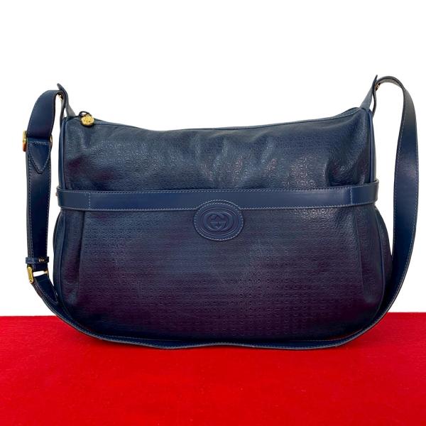 GUCCI グッチ ヴィンテージロゴレザー ウェブボディーバッグ GUCCI（グッチ） 極 美品 オールドグッチ ヴィンテージ GG ロゴ 金具