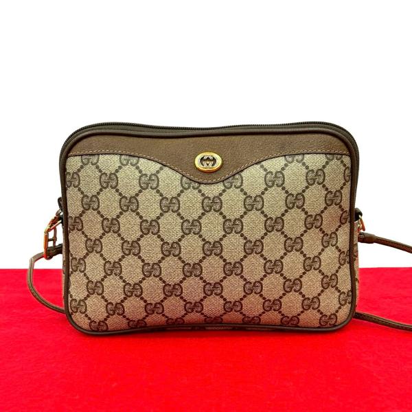 美品 GUCCI ショルダーバッグ キャンバス レザー 白 緑 オールドグッチ GUCCI（グッチ） （未使用 展示品）グッチ スーパーミニ ショルダー