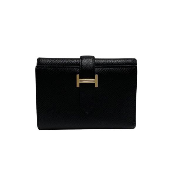 未使用保管品 箱付き U 刻印 HERMES エルメス ベアン コンビネ ヴォーエプソン レザー 本革 三つ折り財布 ミニ ウォレット ベージュ 28712 HERMES - 未使用保管品 箱付き U 刻印 HERMES エルメス ベアン