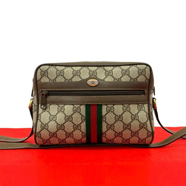 極 美品 袋付き GUCCI グッチ オールドグッチ ヴィンテージ シェリーライン GG ロゴ 金具 レザー ショルダーバッグ ブラウン 29067 GUCCI - 極 美品 袋付き GUCCI グッチ オールドグッチ ヴィンテージ