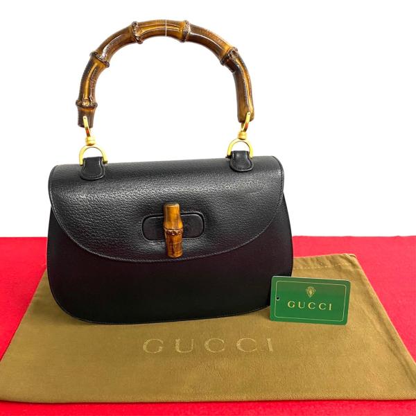 希少GUCCIバンブーターンロックハンドバッグ90'sヴィンテージオールドグッチ GUCCI（グッチ） ほぼ未使用 希少品 オールドグッチ ヴィンテージ