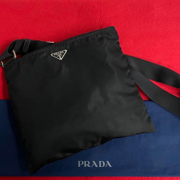 PRADA 極 美品 プラダ 三角ロゴ 金具 ナイロン ショルダーバッグ  