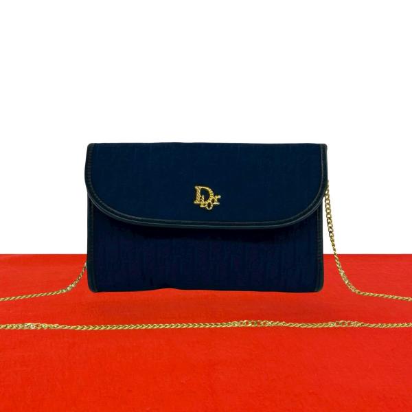 【美品】クリスチャンディオール ボディバッグ トロッター レザー ナイロン 紺 極 美品 Christian Dior ディオール ヴィンテージ トロッター 柄 ロゴ