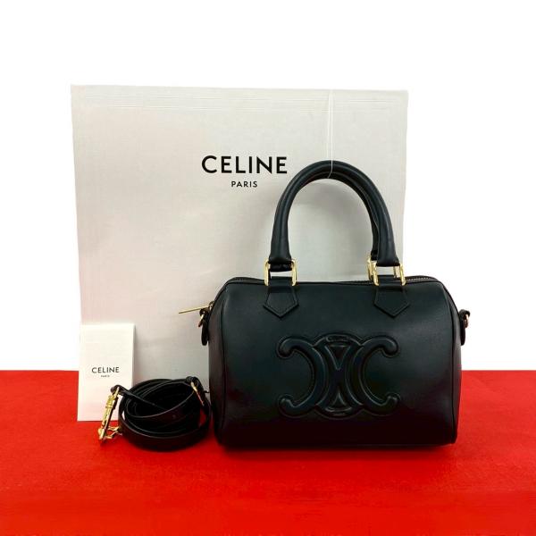 極美品 CELINE セリーヌ ボストンバッグ ショルダーバッグ 2WAY CELINE（セリーヌ） 極 美品 箱付き キュイルトリオンフ スモール