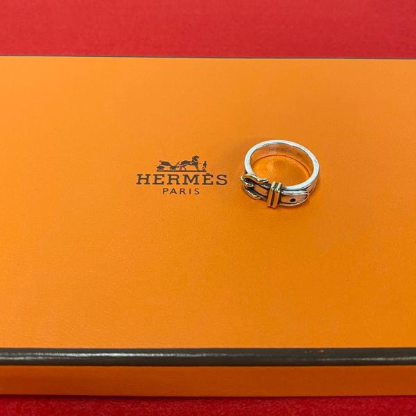 極 美品 エルメス サンチュール ベルト リング 指輪 シルバー925 12号 HERMES 極 美品 希少品 エルメス サンチュール ベルトリング