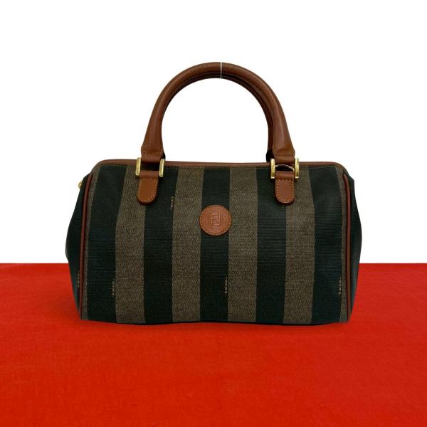 【FENDI】ペカン柄 ミニボストンバッグ ヴィンテージ ハンドバッグ FENDI（フェンディ） 極 美品 ヴィンテージ ペカン 柄 レザー 本革