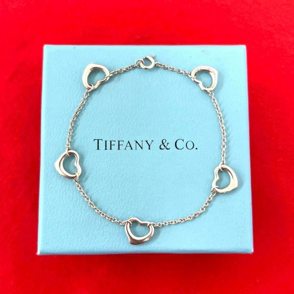 【オールドティファニー 】オープンハート IDブレスレット TIFFANY&Co.（ティファニー） 極 美品 ヴィンテージ オープンハート