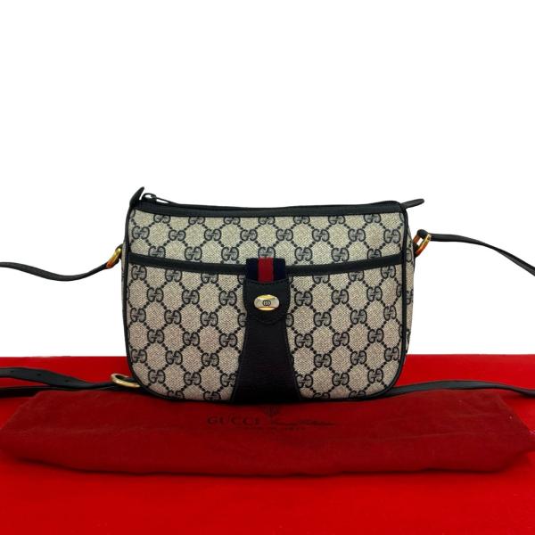 オールドグッチ　ショルダーバッグ　シェリーライン　GG柄　PVC レザー GUCCI（グッチ） 極 美品 袋付き オールドグッチ ヴィンテージ