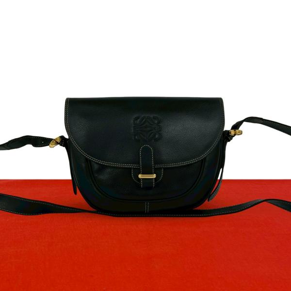 LOEWE（ロエベ） 極 美品 ヴィンテージ アナグラム ロゴ レザー 本革