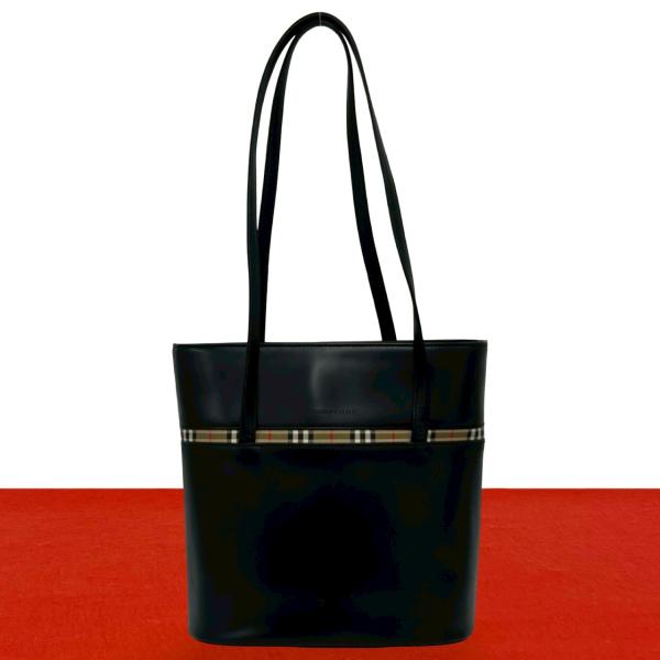 BURBERRY（バーバリー） 極 美品 ノバチェック 柄 ロゴ レザー 本革