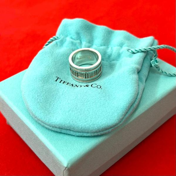 9号Tiffany ナロー アトラスリング Silver925 TIFFANY&Co.（ティファニー） 極 美品 箱 袋付き ワイド アトラス