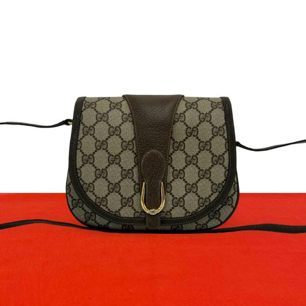 GUCCI（グッチ） 極 美品 オールドグッチ GG ロゴ 柄 レザー 本革 ミニ