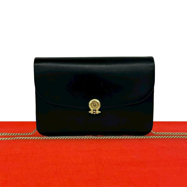 極 美品 Christian Dior ディオール ヴィンテージ CD ロゴ 金具 レザー