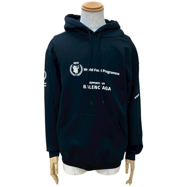 BALENCIAGA ブラック パーカー WFPサポート balenciaga ブラックパーカー BALENCIAGA ブラック パーカー WFP
