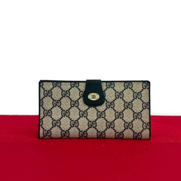GUCCI 極 美品 希少品 グッチ オールドグッチ GG ロゴ 柄 金具 レザー  