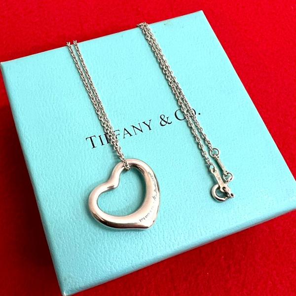 TIFFANY&Co. 極 美品 ティファニー オープンハート モチーフ シルバー