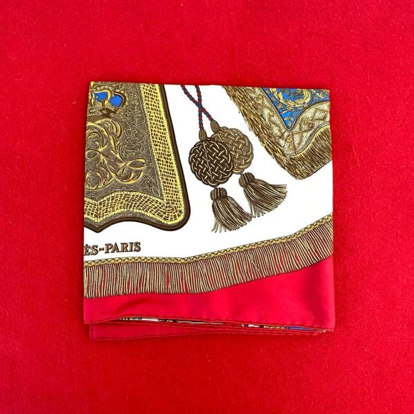 エルメス カレ 90 Poste et Cavalerie サーベル飾袋 シルク HERMES（エルメス） 未使用保管品 カレ 90 POSTE ET CAVALERIE
