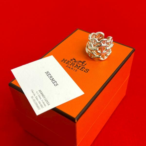 極 美品 箱付 エルメス シェーヌダンクル アンシェネ リング シルバー925 HERMES（エルメス） 極 美品 箱付き シェーヌダンクル アンシェネGM