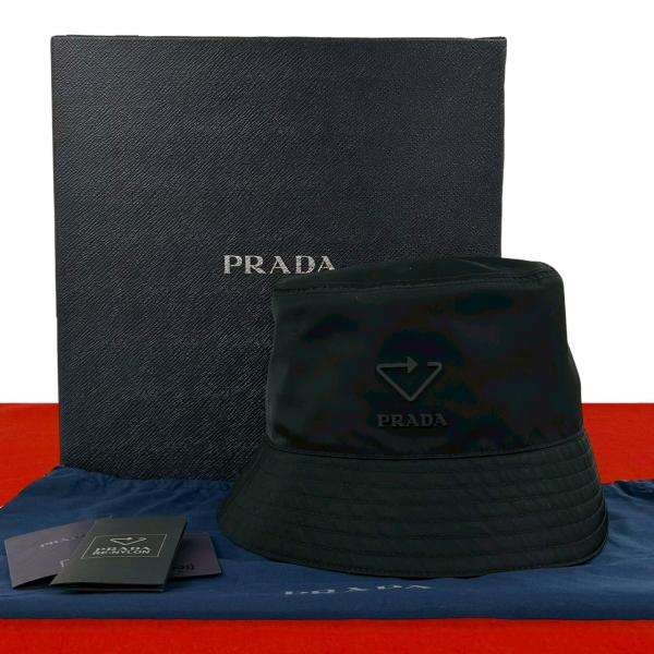 プラダ リナイロン バケットハット 白 美品 タグ付き PRADA（プラダ） 極 美品 箱 袋付き Re-Nylon リ ナイロン ロゴ