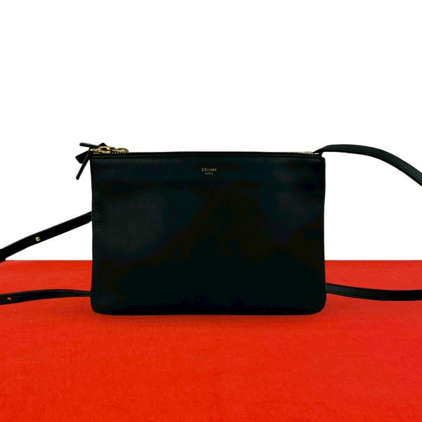 希少☆セリーヌ CELINE トリオ Trio bag CELINE（セリーヌ） ほぼ未使用 トリオ スモール レザー 本革 ミニ