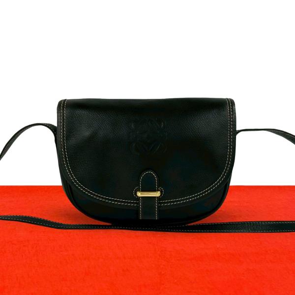 LOEWE（ロエベ） 極 美品 ヴィンテージ アナグラム ロゴ レザー 本革