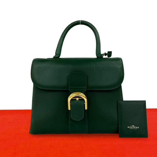 極 美品 ミラー付 DELVAUX デルヴォー ブリヨン レザー 本革 ゴールド