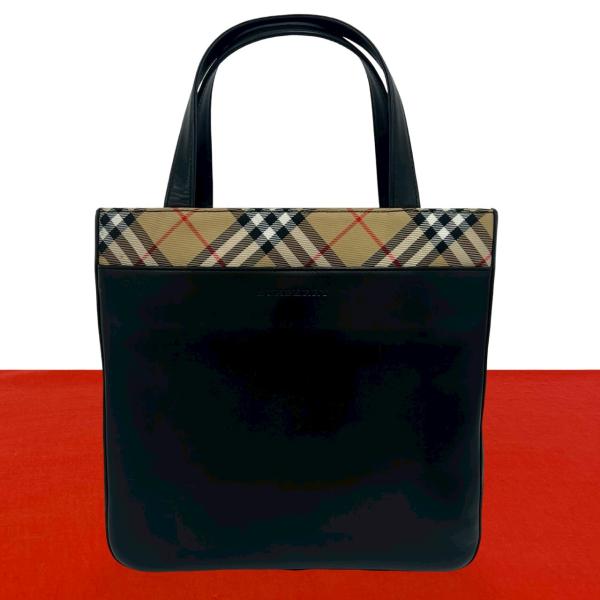 BURBERRY（バーバリー） 極 美品 ロゴ ノバチェック 柄 レザー 本革