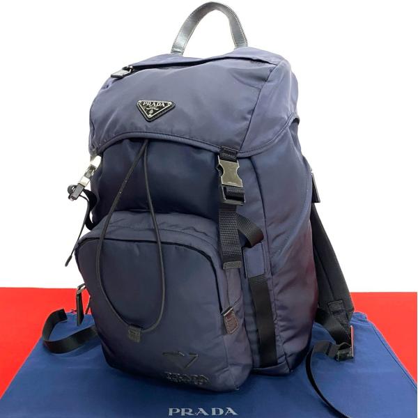 PRADA（プラダ） 極 美品 希少品 三角ロゴ 金具 ナイロン レザー 本革
