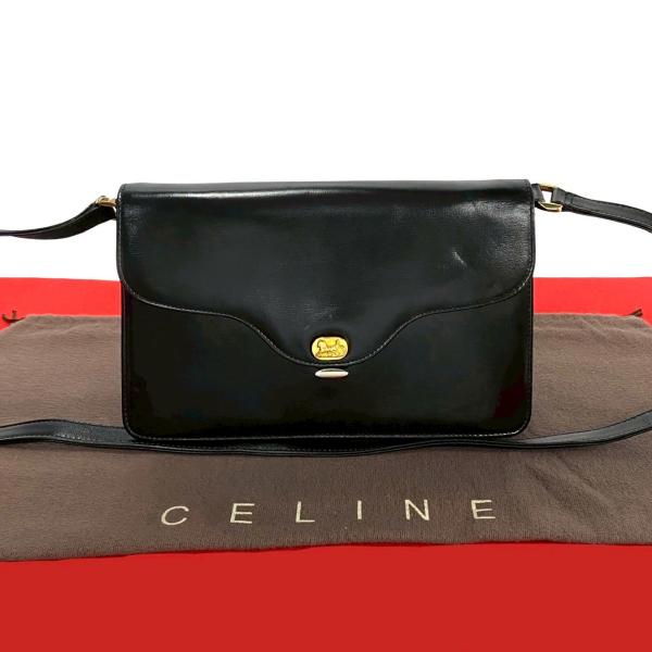 CELINE 極 美品 希少品 セリーヌ ヴィンテージ 馬車 金具 レザー 本革  