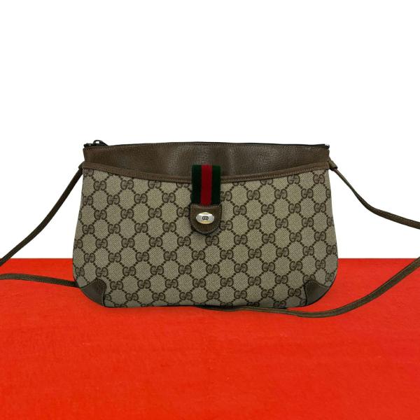 ✨美品✨GUCCI GG シェリーライン ショルダーバッグ ブラウン レザー GUCCI（グッチ） 極 美品 オールドグッチ ヴィンテージ シェリーライン