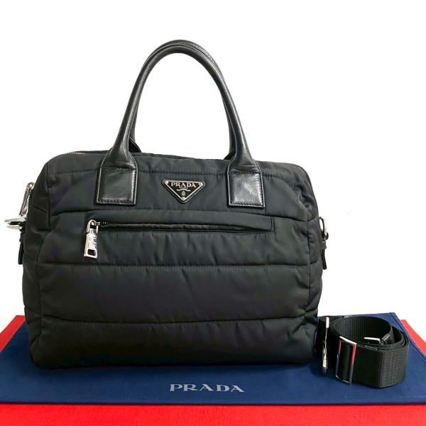 PRADA 極 美品 希少品 プラダ 三角ロゴ 金具 レザー ナイロン PRADA 極 美品 希少品 プラダ 三角ロゴ 金具 レザー ナイロン