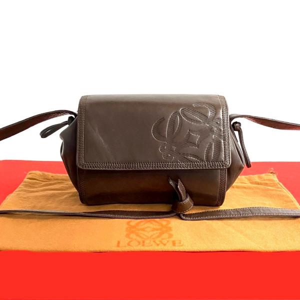 LOEWE（ロエベ） 極 美品 ヴィンテージ アナグラム ロゴ ナッパ レザー