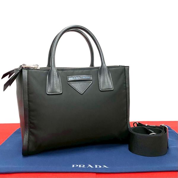 PRADA 極 美品 プラダ コンセプト 2way バッグ ナイロン レザー PRADA 極 美品 プラダ コンセプト 2way バッグ ナイロン レザー