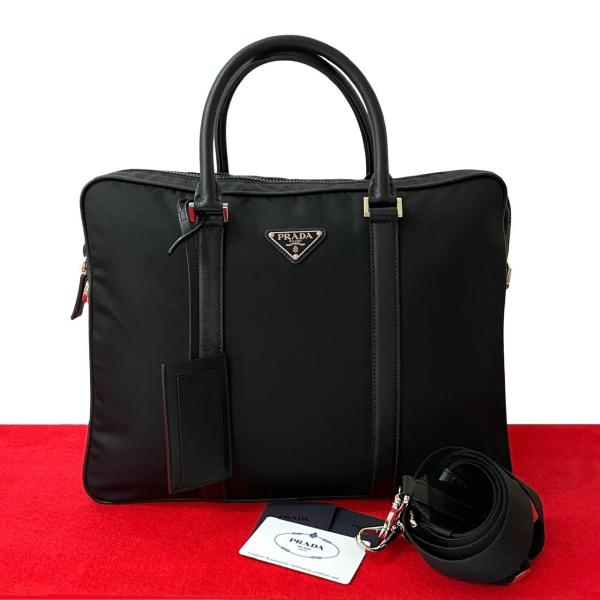 ★美品★ プラダ　ナイロン　ビジネスバック　三角プレート プラダ PRADA バッグ ハンドバッグ ビジネスバッグ ナイロン
