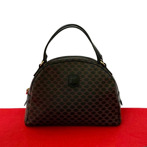最終価格❗️VintageCELINE⭐️マカダムブラゾン型押しミニボストン CELINE セリーヌ マカダム ブラゾン型押し フロントポケット