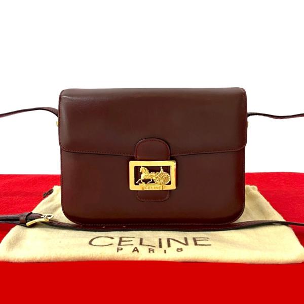 セリーヌ　ヴィンテージ　カバン美品、袋付き CELINE 極 美品 袋付き セリーヌ ヴィンテージ ロゴ リボン金具