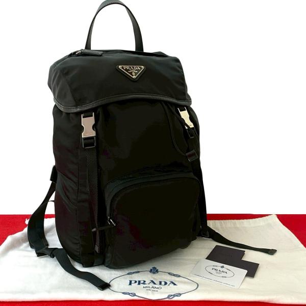 PRADA ほぼ未使用 プラダ 三角ロゴ 金具 ナイロン サフィアーノ